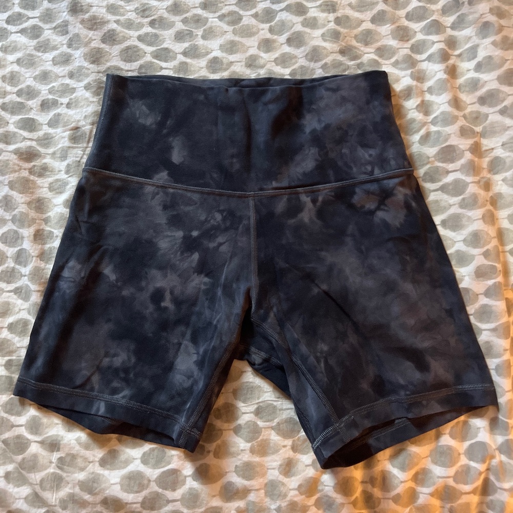 Lululemon Align Black Tie-Dye Biker Shorts 6”
